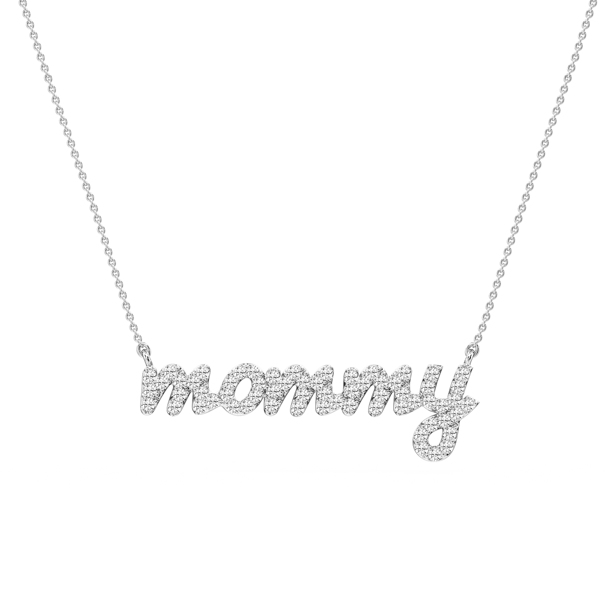 Round LGD Mommy Cursive Letter Pendant - 16 to 18 Inches