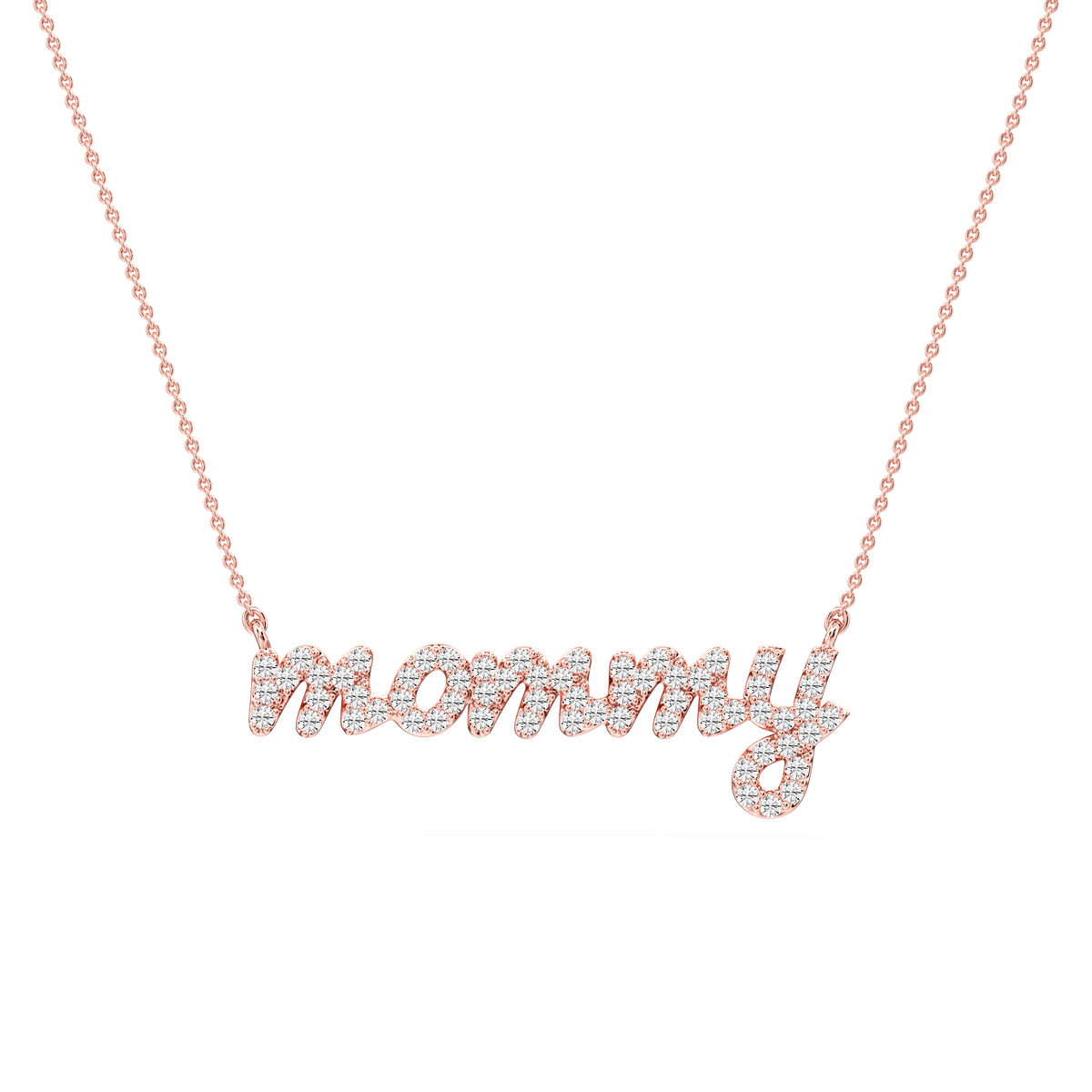 Round LGD Mommy Cursive Letter Pendant - 16 to 18 Inches