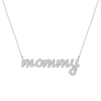 Round LGD Mommy Cursive Letter Pendant - 16 to 18 Inches