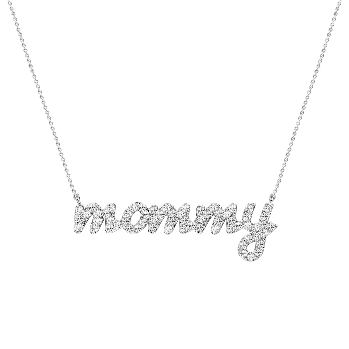 Round LGD Mommy Cursive Letter Pendant - 16 to 18 Inches