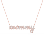Round LGD Mommy Cursive Letter Pendant - 16 to 18 Inches