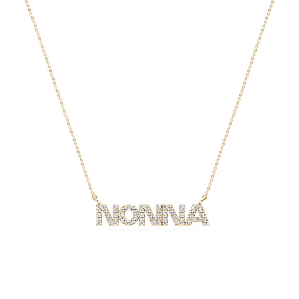 Round LGD Nonna Block Letter Pendant - 16 to 18 Inches