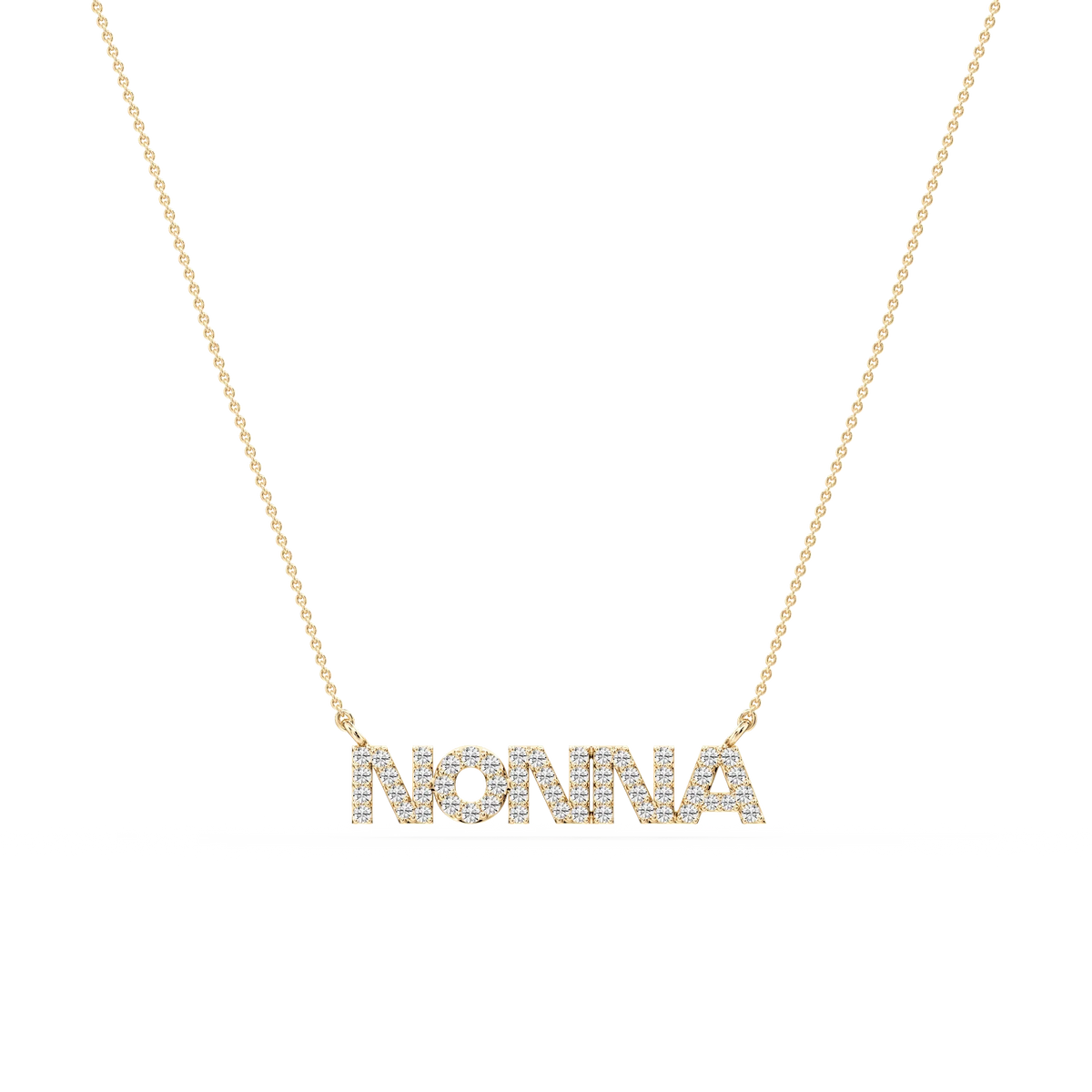 Round LGD Nonna Block Letter Pendant - 16 to 18 Inches