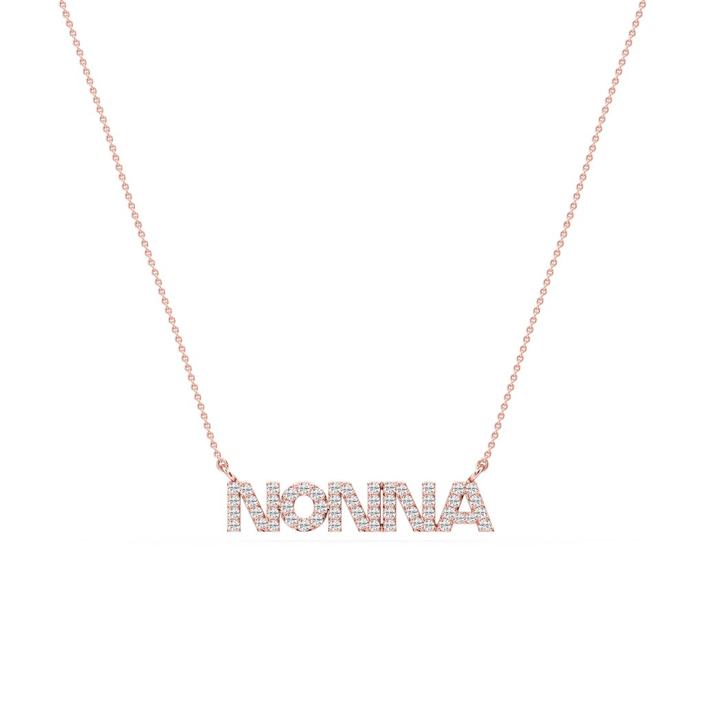 Round LGD Nonna Block Letter Pendant - 16 to 18 Inches