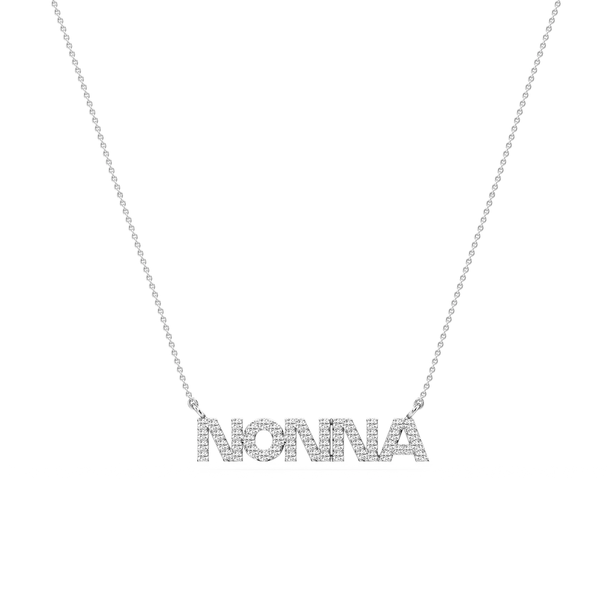 Round LGD Nonna Block Letter Pendant - 16 to 18 Inches