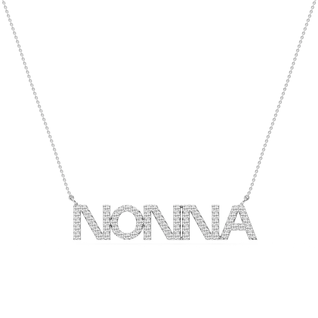 Round LGD Nonna Block Letter Pendant - 16 to 18 Inches