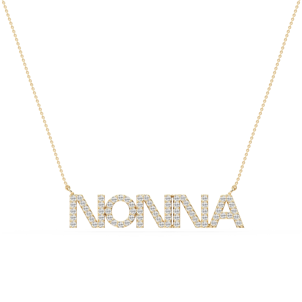 Round LGD Nonna Block Letter Pendant - 16 to 18 Inches
