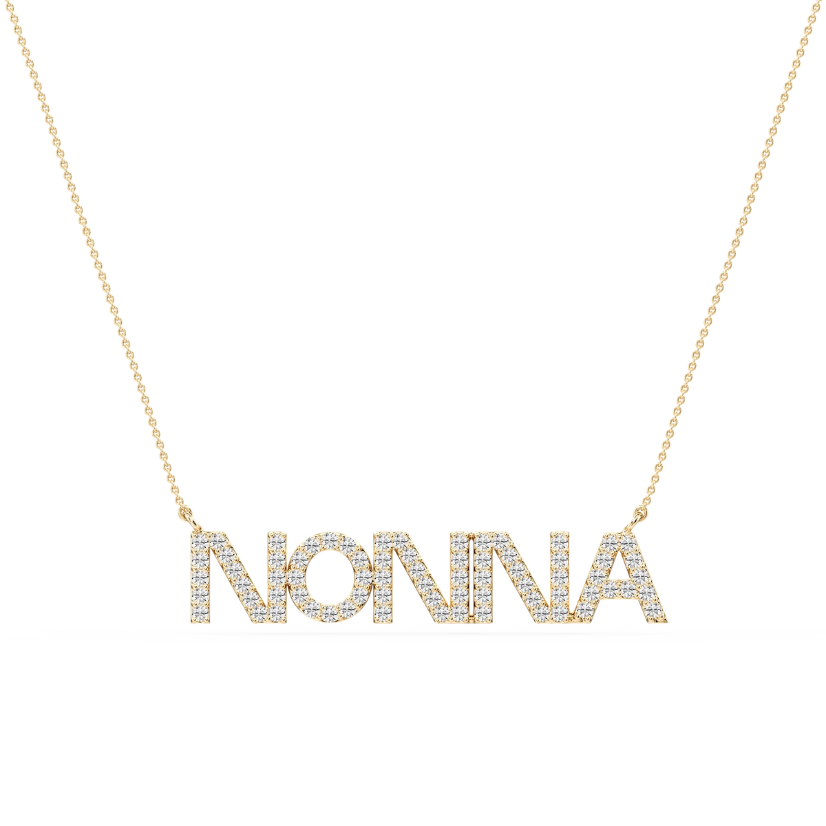 Round LGD Nonna Block Letter Pendant - 16 to 18 Inches