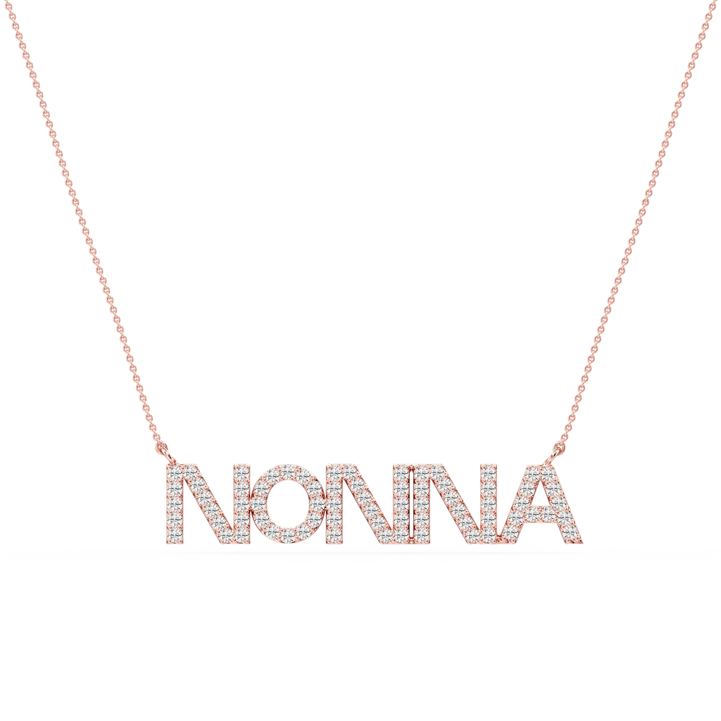 Round LGD Nonna Block Letter Pendant - 16 to 18 Inches