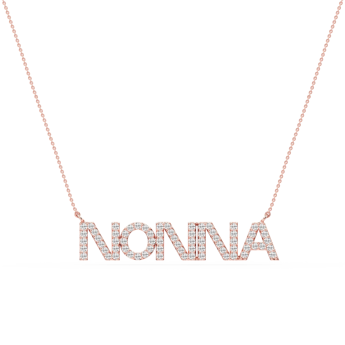 Round LGD Nonna Block Letter Pendant - 16 to 18 Inches