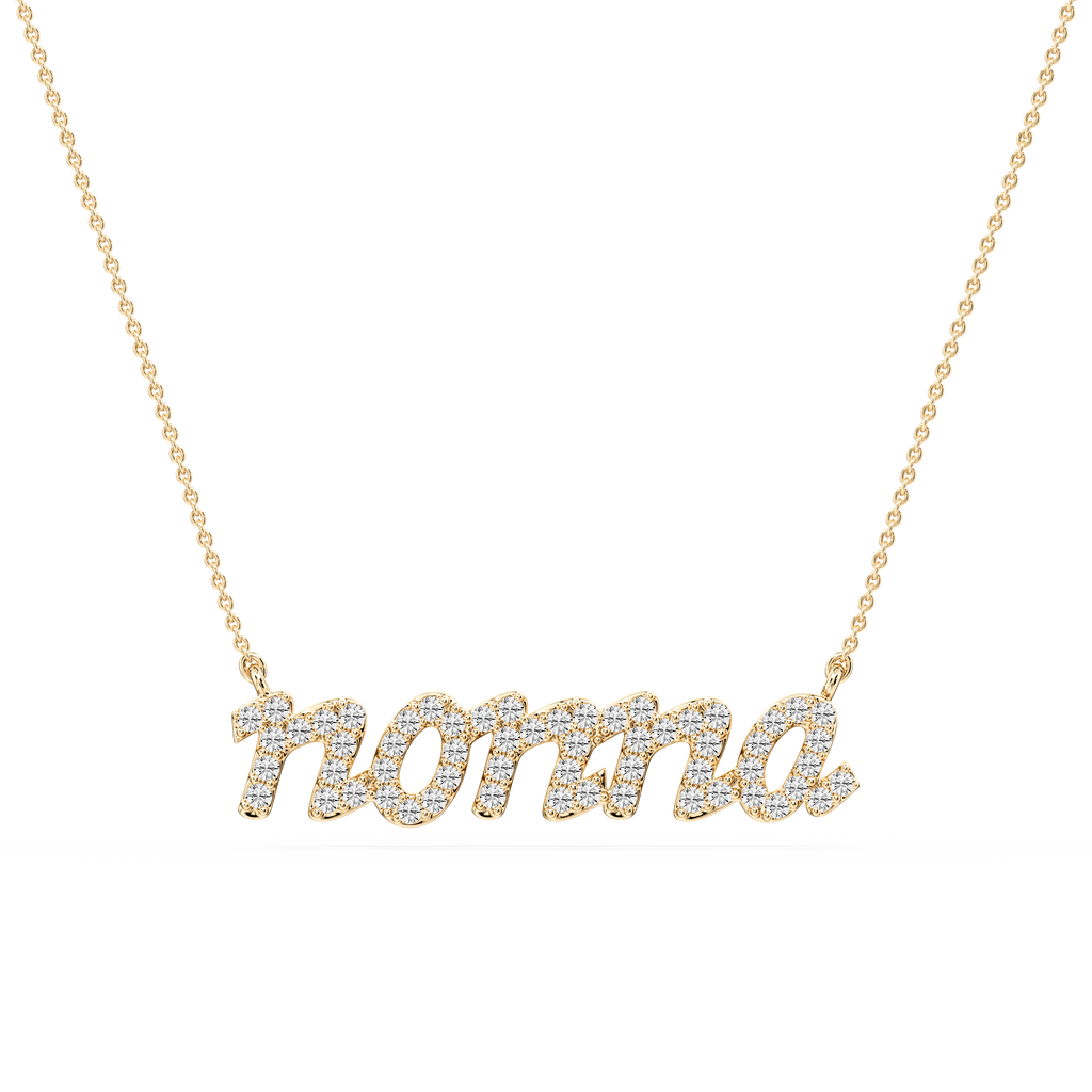 Round LGD Nonna Cursive Letter Pendant - 16 to 18 Inches