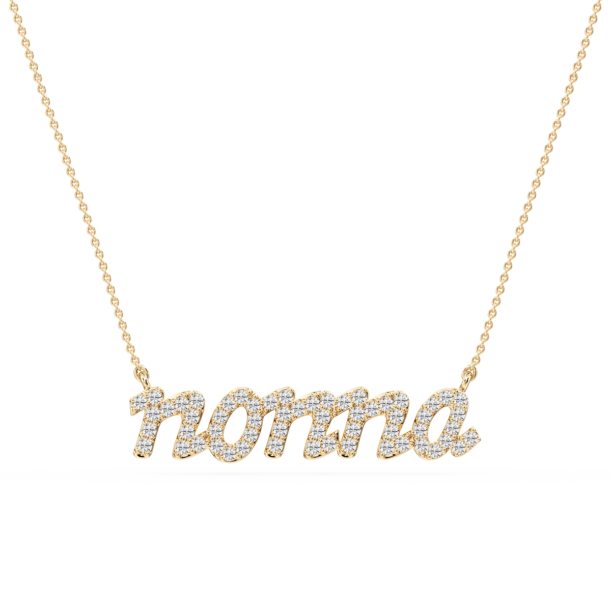 Round LGD Nonna Cursive Letter Pendant - 16 to 18 Inches