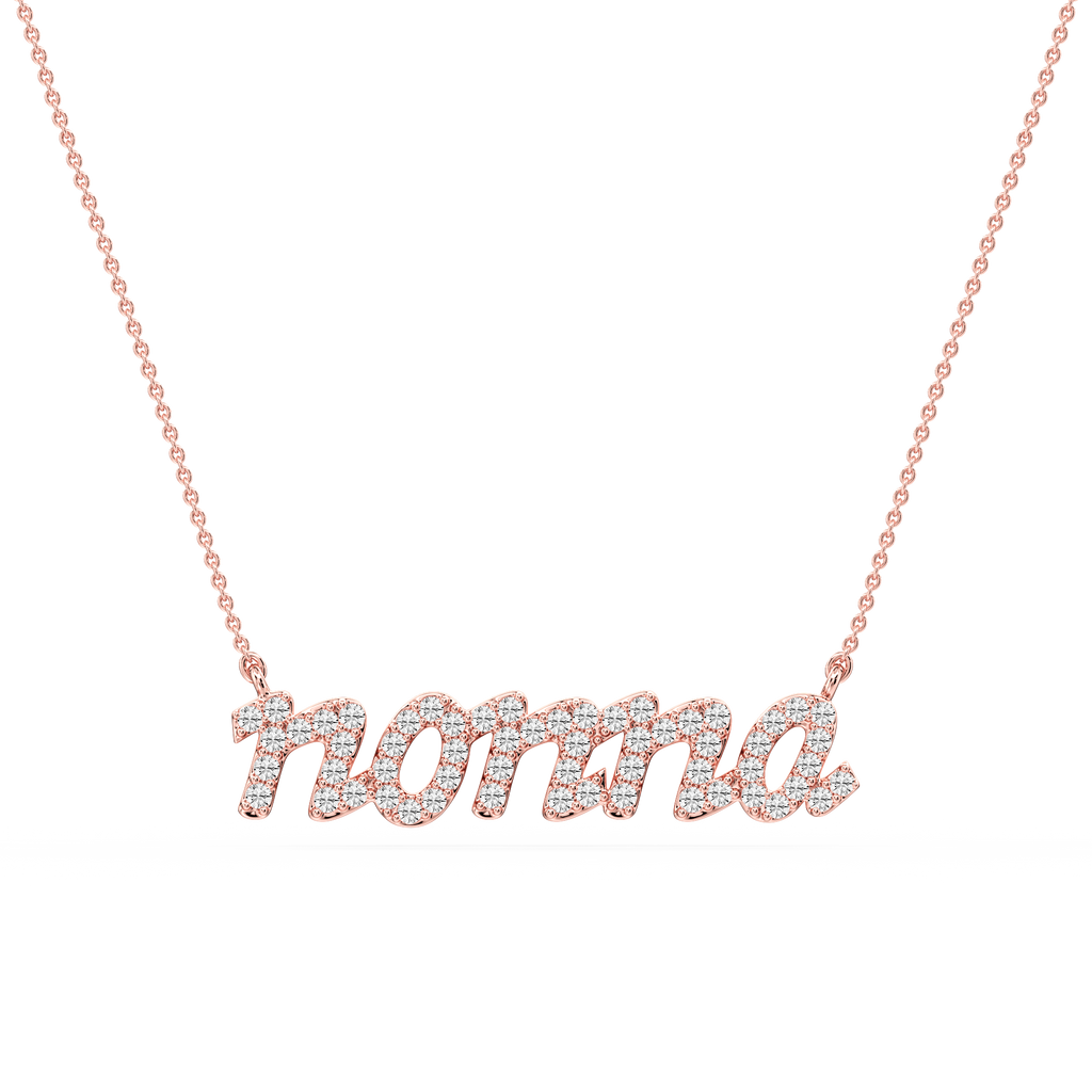 Round LGD Nonna Cursive Letter Pendant - 16 to 18 Inches