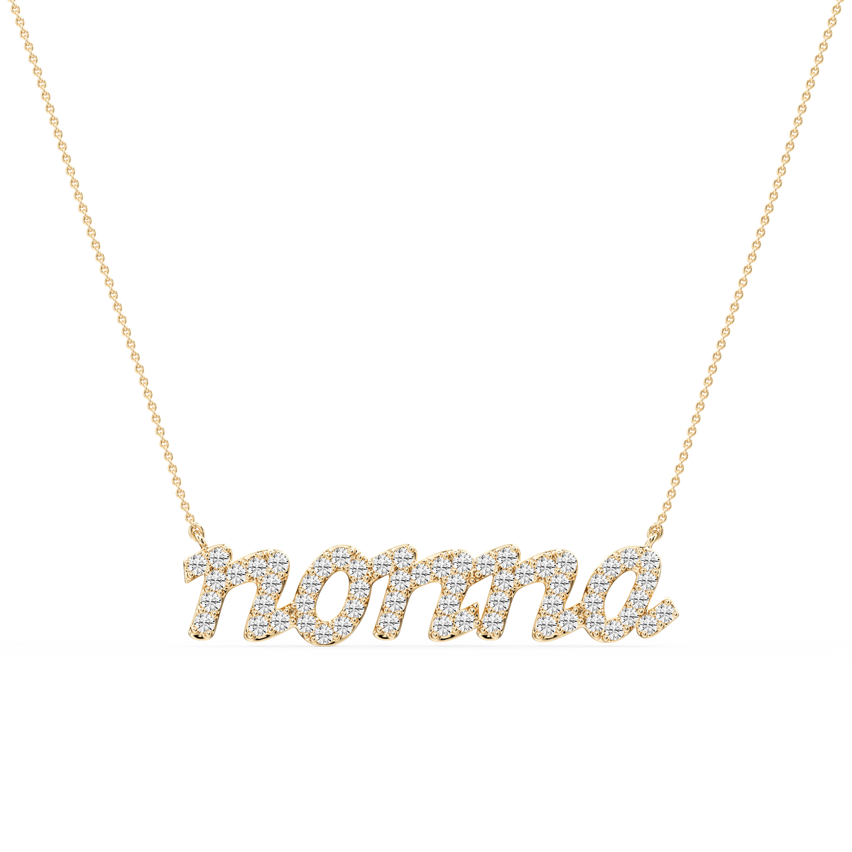 Round LGD Nonna Cursive Letter Pendant - 16 to 18 Inches