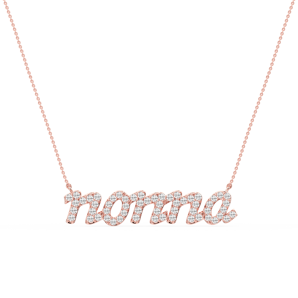 Round LGD Nonna Cursive Letter Pendant - 16 to 18 Inches