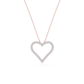 Round LGD Shared Prong Heart Pendant - 16 to 18 Inches