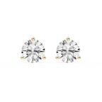 Round LGD Three Prong Guardian Back Certified Stud Earrings