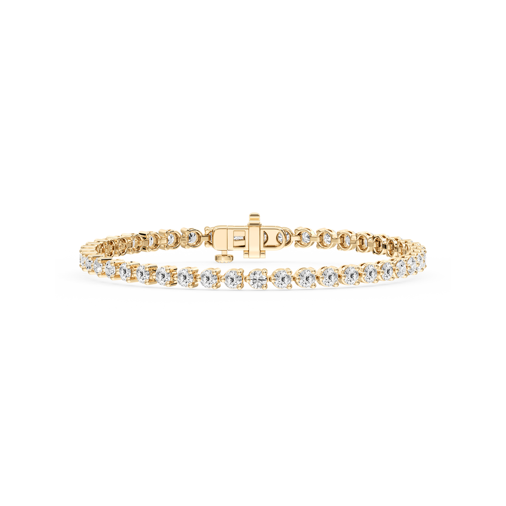 Round LGD Three Prong Tennis Bracelet