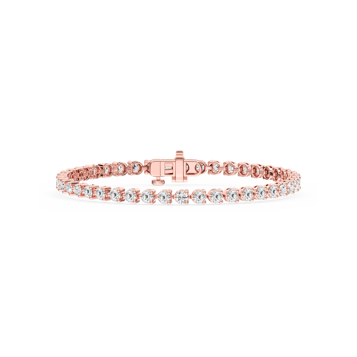 Round LGD Three Prong Tennis Bracelet
