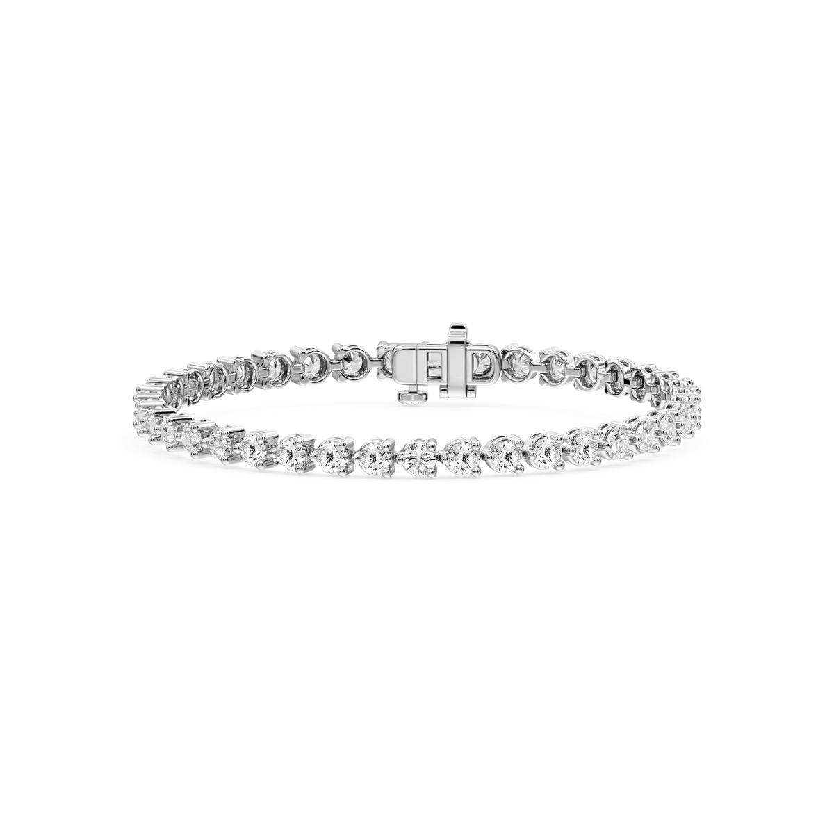 Round LGD Three Prong Tennis Bracelet