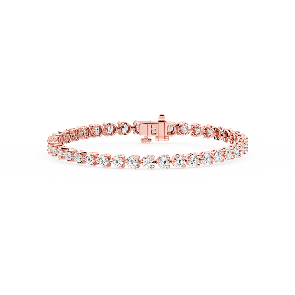Round LGD Three Prong Tennis Bracelet