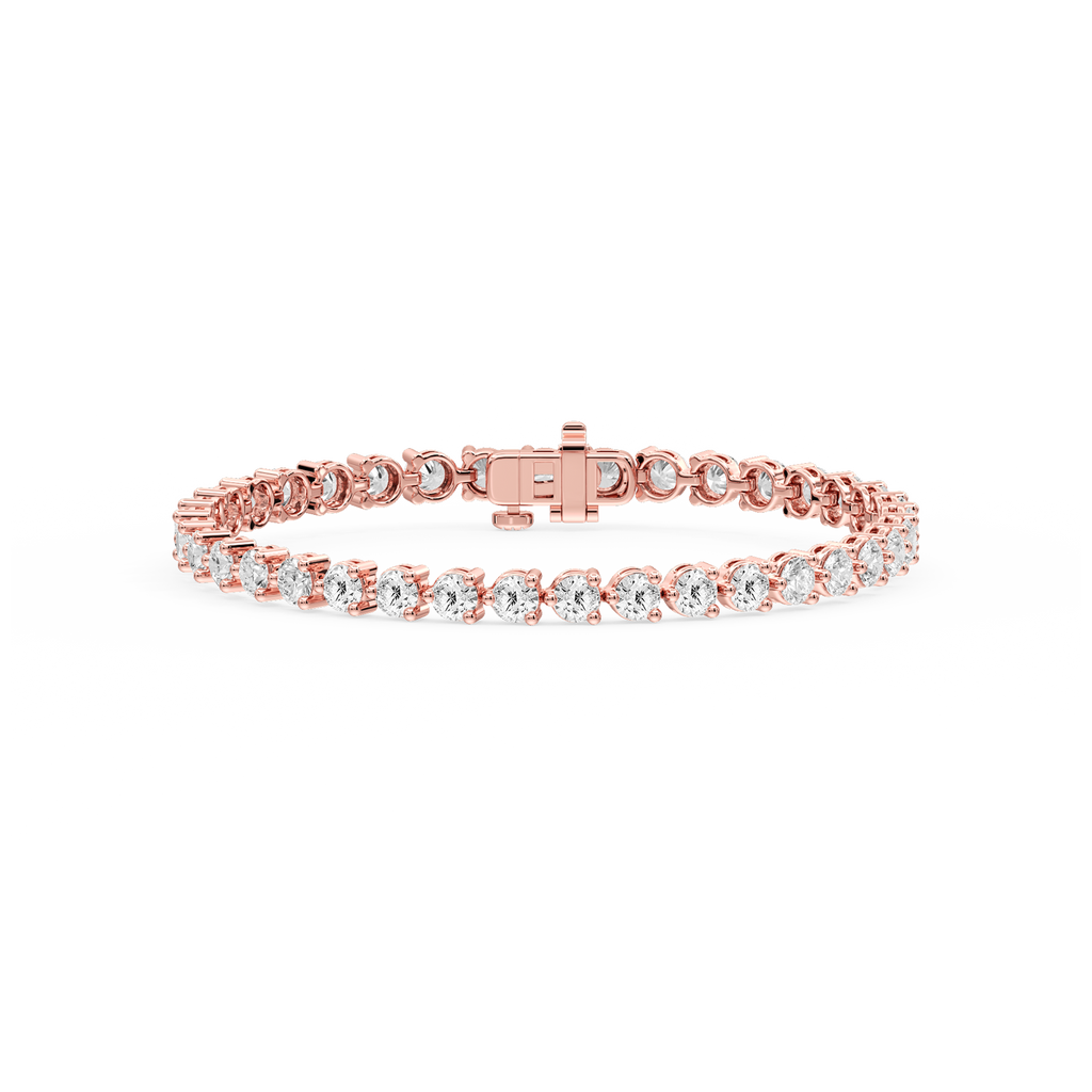Round LGD Three Prong Tennis Bracelet