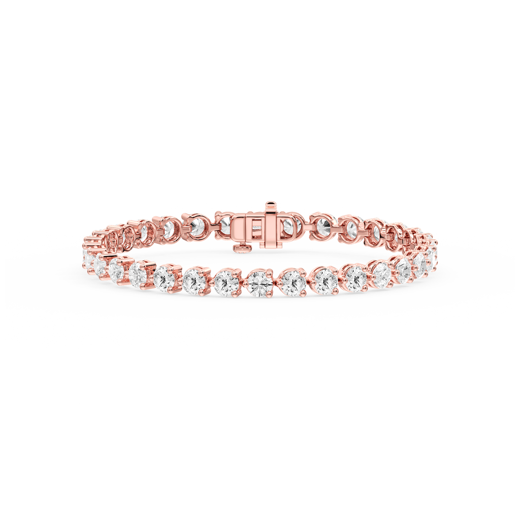 Round LGD Three Prong Tennis Bracelet