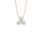 Round LGD Three Stone Cluster Pendant – 18 Inches