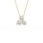 Round LGD Three Stone Cluster Pendant – 18 Inches