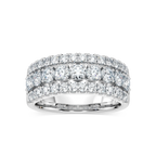 Fatima 1 ½ ctw Round LGD Triple Row Euro Shank Anniversary Band - 18K White Gold