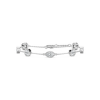 3 ¹⁄₂ ctw Round and Marquise LGD Bezel Set Station Chain Bracelet  - 7 Inches