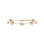 3 ¹⁄₂ ctw Round and Marquise LGD Bezel Set Station Chain Bracelet  - 7 Inches