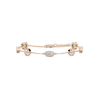3 ¹⁄₂ ctw Round and Marquise LGD Bezel Set Station Chain Bracelet  - 7 Inches