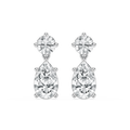 2 ⁵⁄₈ ctw Pear and Round LGD Drop Earrings - 14K White Gold / F-VS2