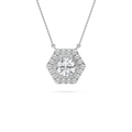 1 ¾ ctw Round LGD Hexagon Halo Pendant - 18 Inches