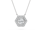 1 ¾ ctw Round LGD Hexagon Halo Pendant - 18 Inches