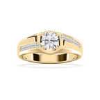 William 1 ⅓ ctw Round LGD 7.42mm Bezel Mens Wedding Band - 14K Yellow Gold