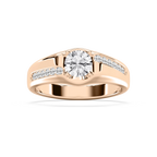 William 1 ⅓ ctw Round LGD 7.42mm Bezel Mens Wedding Band - 14K Rose Gold