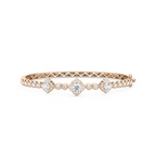 2 ¹⁄₃ ctw Round LGD Flower Station Bangle Bracelet - 7.5 Inches