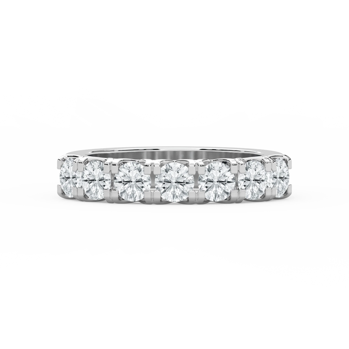 Sarah Round LGD Seven Stone V Prong Anniversary Band - 14K White Gold / 2.50ctw