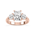 Savannah Radiant LGD Round Sides Three Stone Engagement Ring