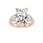 Savannah Radiant LGD Round Sides Three Stone Engagement Ring