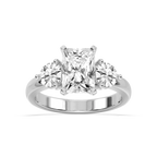 Savannah Radiant LGD Round Sides Three Stone Engagement Ring