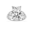 Savannah Radiant LGD Round Sides Three Stone Engagement Ring