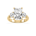 Savannah Radiant LGD Round Sides Three Stone Engagement Ring