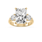 Savannah Radiant LGD Round Sides Three Stone Engagement Ring