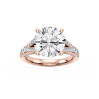 Scarlett 7 ³⁄₄ ctw Round LGD Split Shank Side Stone Engagement Ring - Signature Collection - 18K Rose Gold