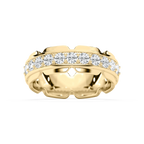 Zayn 1 ⅕ ctw Round LGD 7.50mm Grooved Channel Mens Wedding Band - 14K Yellow Gold