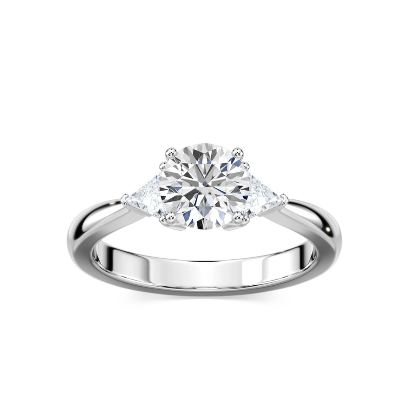 Selma LGD Trillion Three Stone Engagement Ring - 14K White Gold
