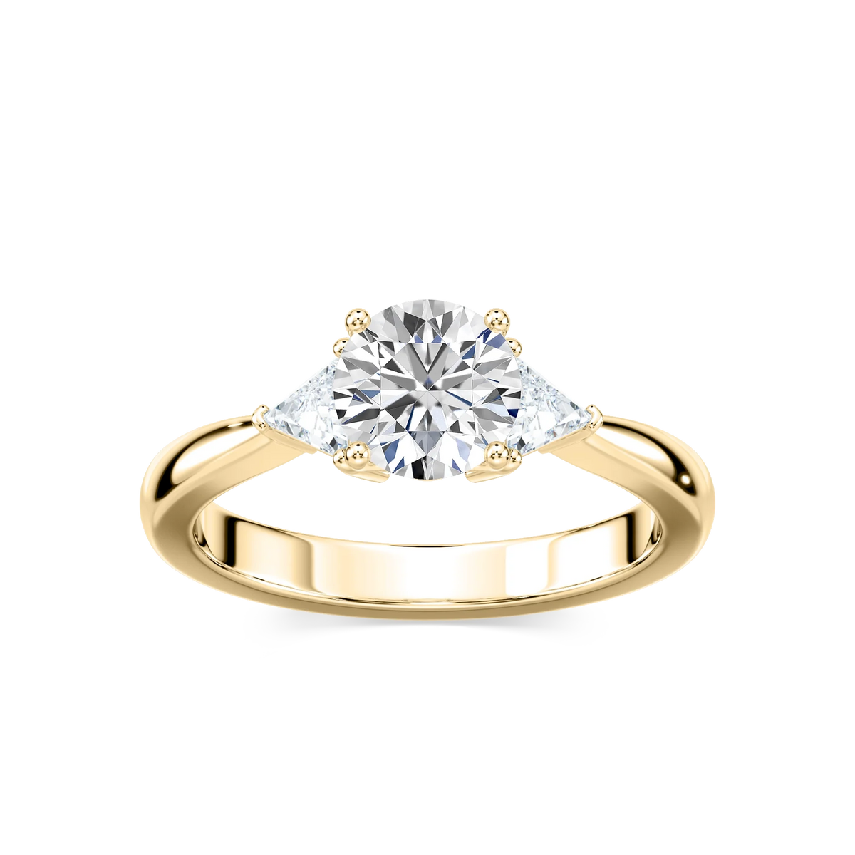 Selma LGD Trillion Three Stone Engagement Ring - 14K Yellow Gold